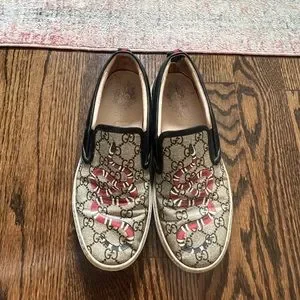 Mens Gucci Dublin Beige Monogram Logo Slip On Snake Sneakers 9.5 Gucci | Shoes | Mens Gucci Dublin Beige Monogram Logo Slip  main image 3